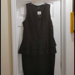 City chic Black Sexy Stripe Peplum Dress